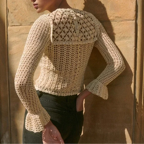 Doen Heirloom Madeira Crochet Top in Goldleaf - Medium - Picture 4 of 5